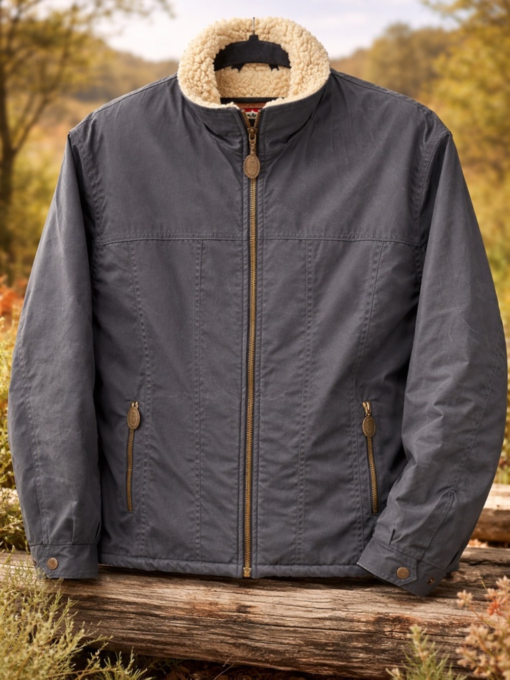 The Australian Outback Sherpa-Lined Jacket | Charcoal Zip-Up Utility Coat